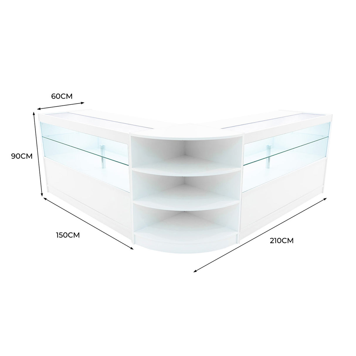 Andromeda LED Shop Counter Set LM60 & 2 x C1500 - White