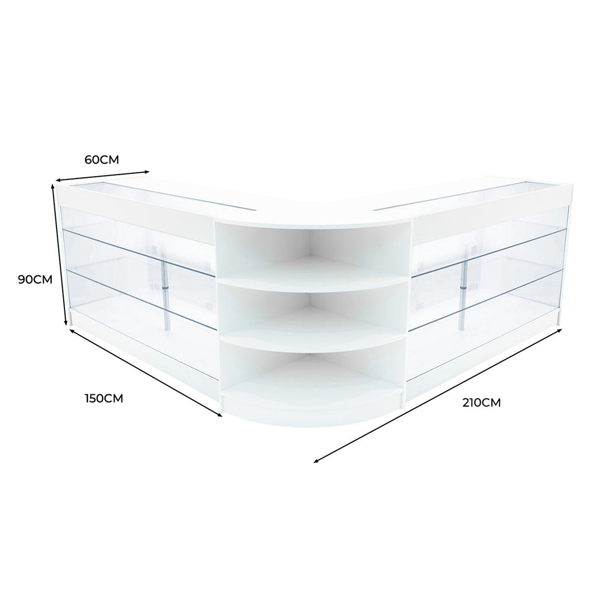 Apollo LED Shop Counter Set LM60 & 2 x K1500 - White