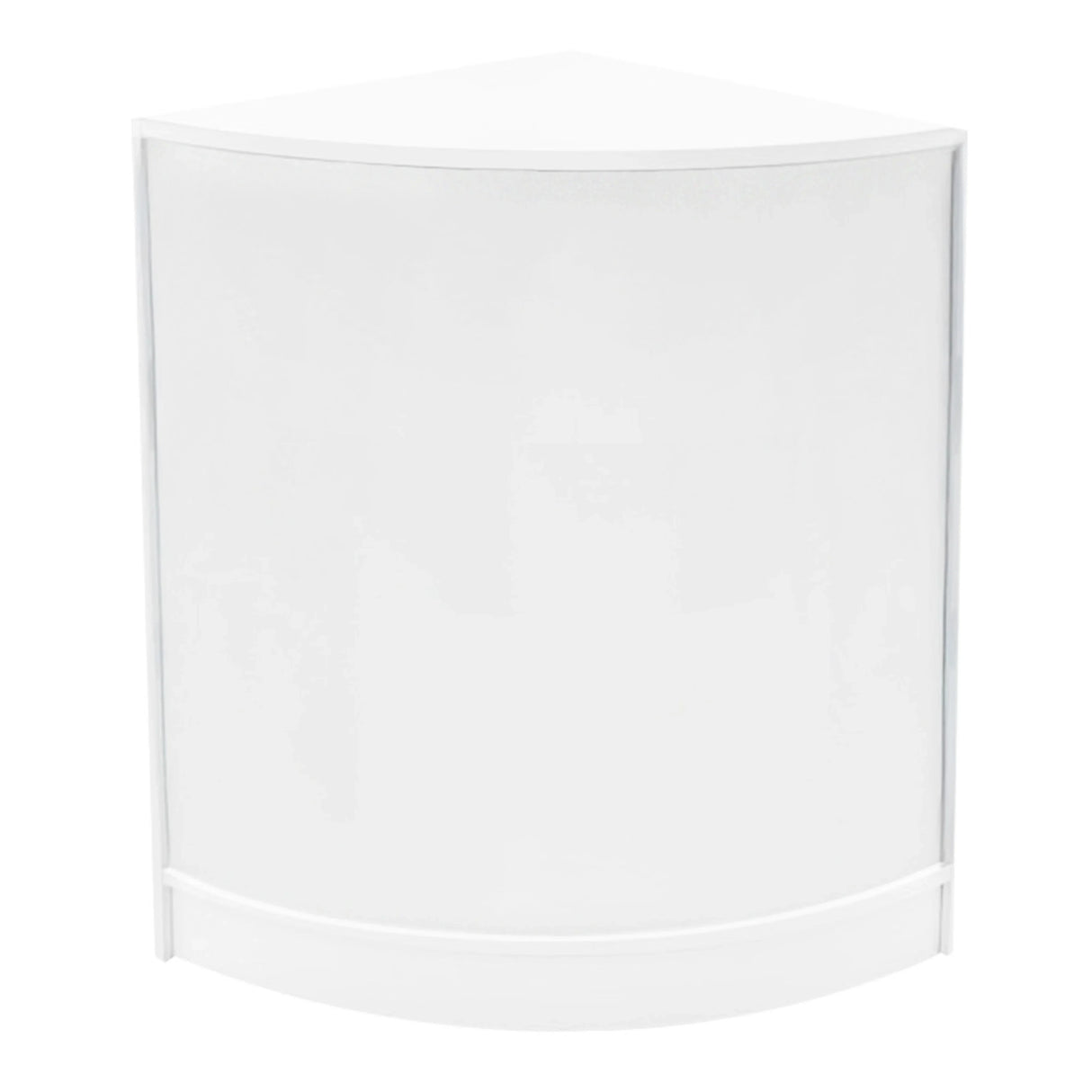 Luna LED Shop Counter Set in sleek white, featuring a modern curved design, perfect for retail displays and promotions
