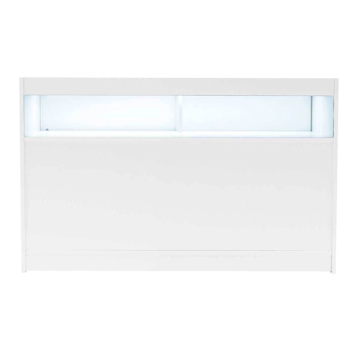 Sagittarius LED Shop Counter Set in white featuring sleek design, illuminated display area, and smooth surface for modern retail environments