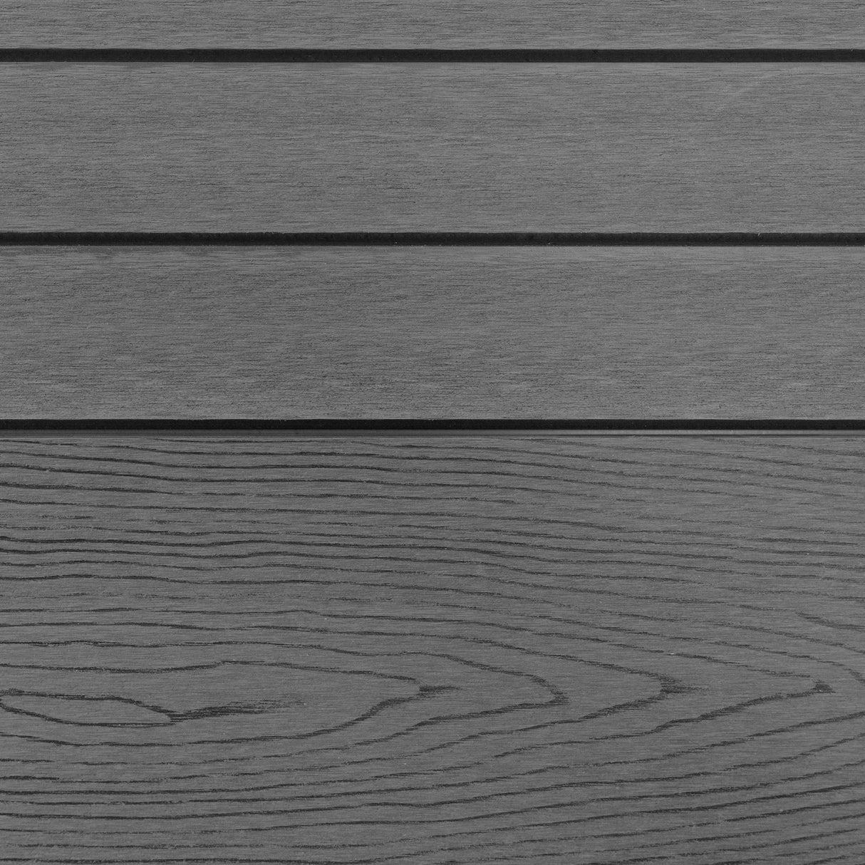 Composite Fence Panels x 7, Angled Piece & LED Posts x 8 - Grey