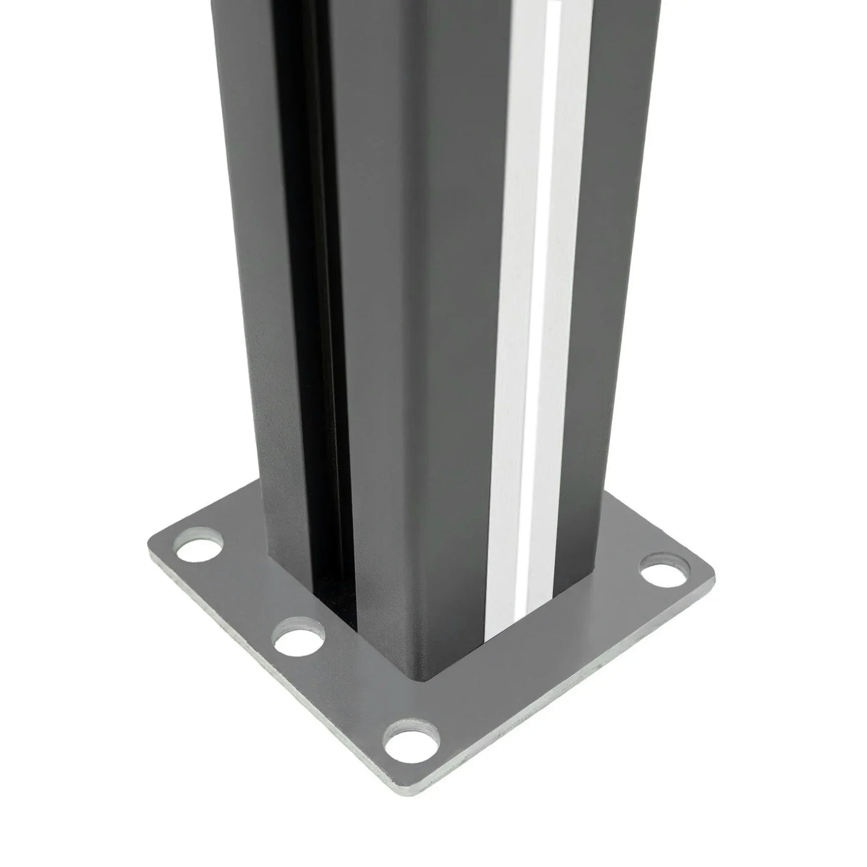 Brown composite fence panel with sleek LED post, featuring a sturdy base and modern design, ideal for outdoor spaces