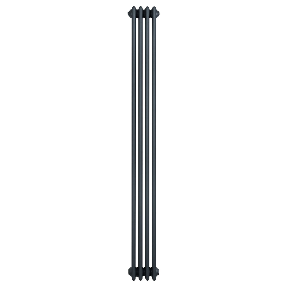 Traditional 4 column radiator in anthracite grey, 1800 x 200mm, featuring a sleek vertical design with smooth, modern lines