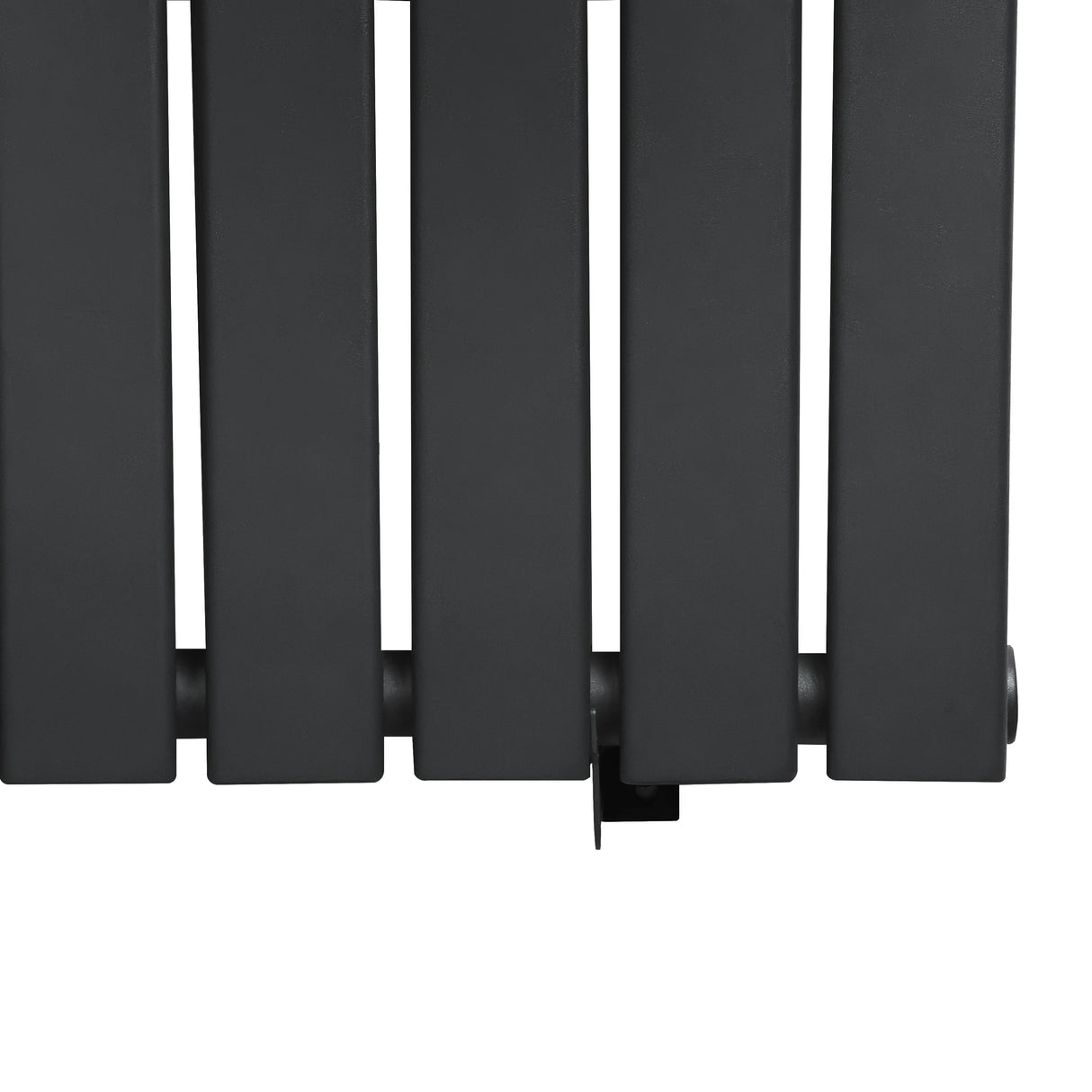 Flat single column radiator in anthracite grey, featuring a sleek, modern design with smooth, matte finish and vertical slats