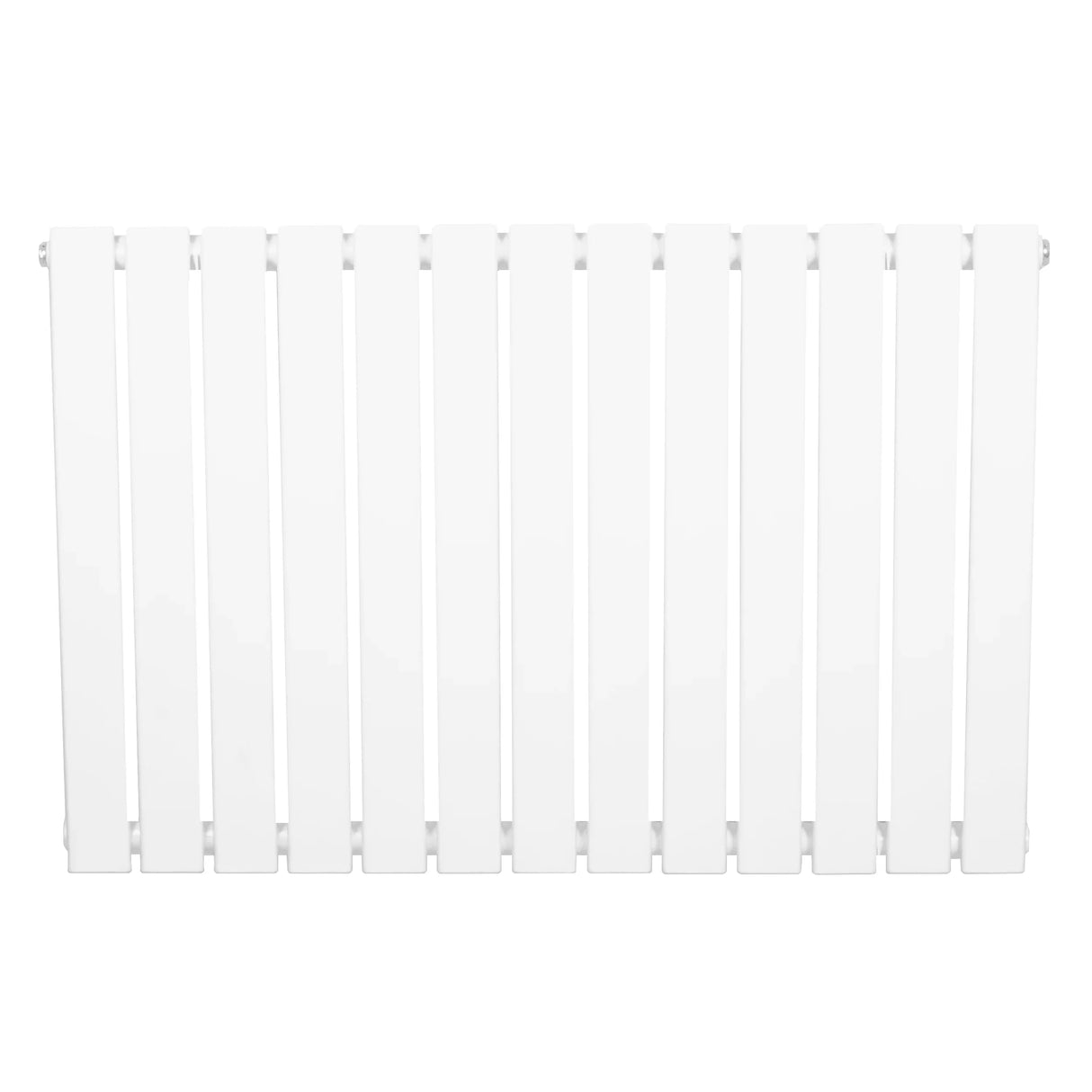 Flat single column radiator in sleek white finish, measuring 600 x 910mm, featuring a modern, minimalist design with smooth lines