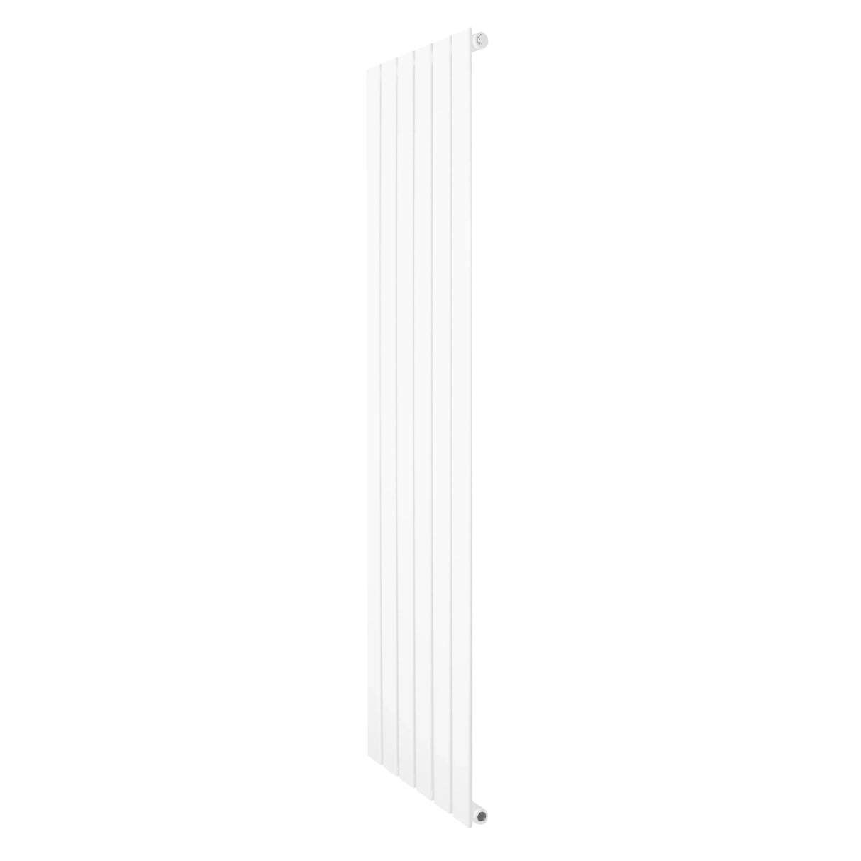 Flat single column radiator in sleek white, measuring 1600 x 420mm, featuring a modern vertical design with smooth, clean lines