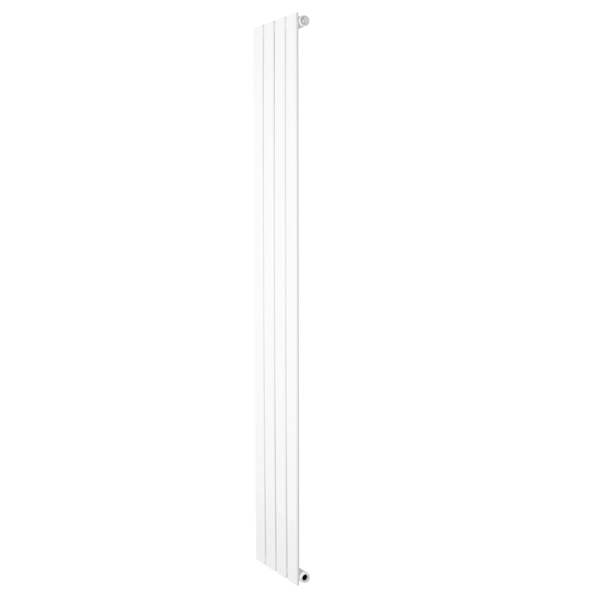 Flat single column radiator in sleek white finish, measuring 1800 x 280mm, featuring a modern, minimalist design with vertical lines
