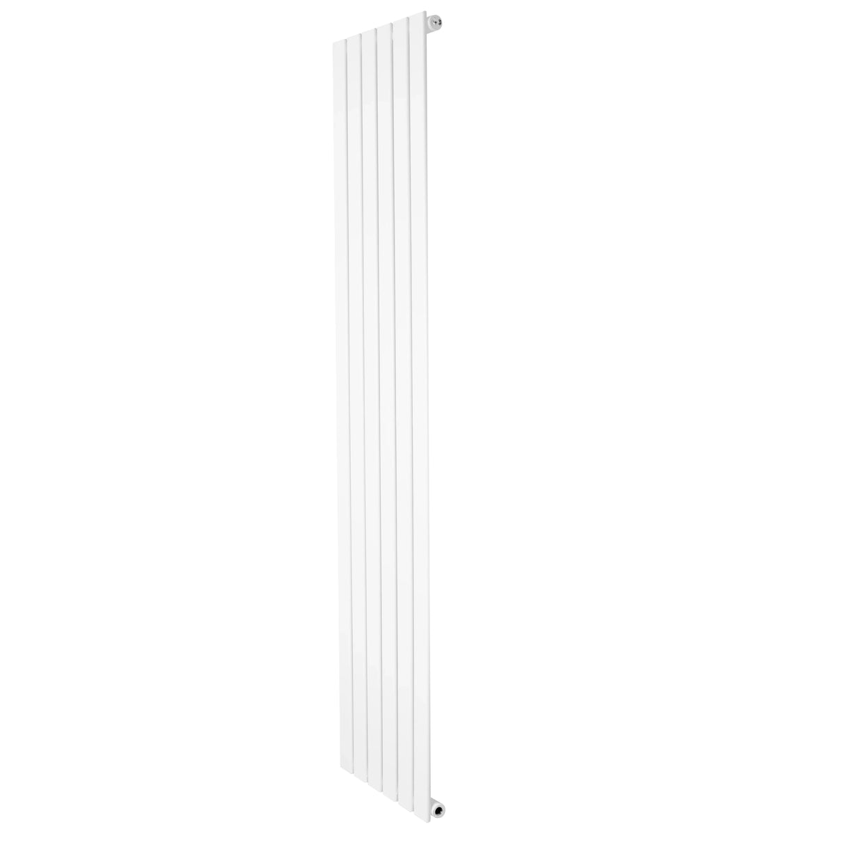 Flat single column radiator in sleek white finish, measuring 1800 x 420mm, featuring a modern, vertical design with smooth lines
