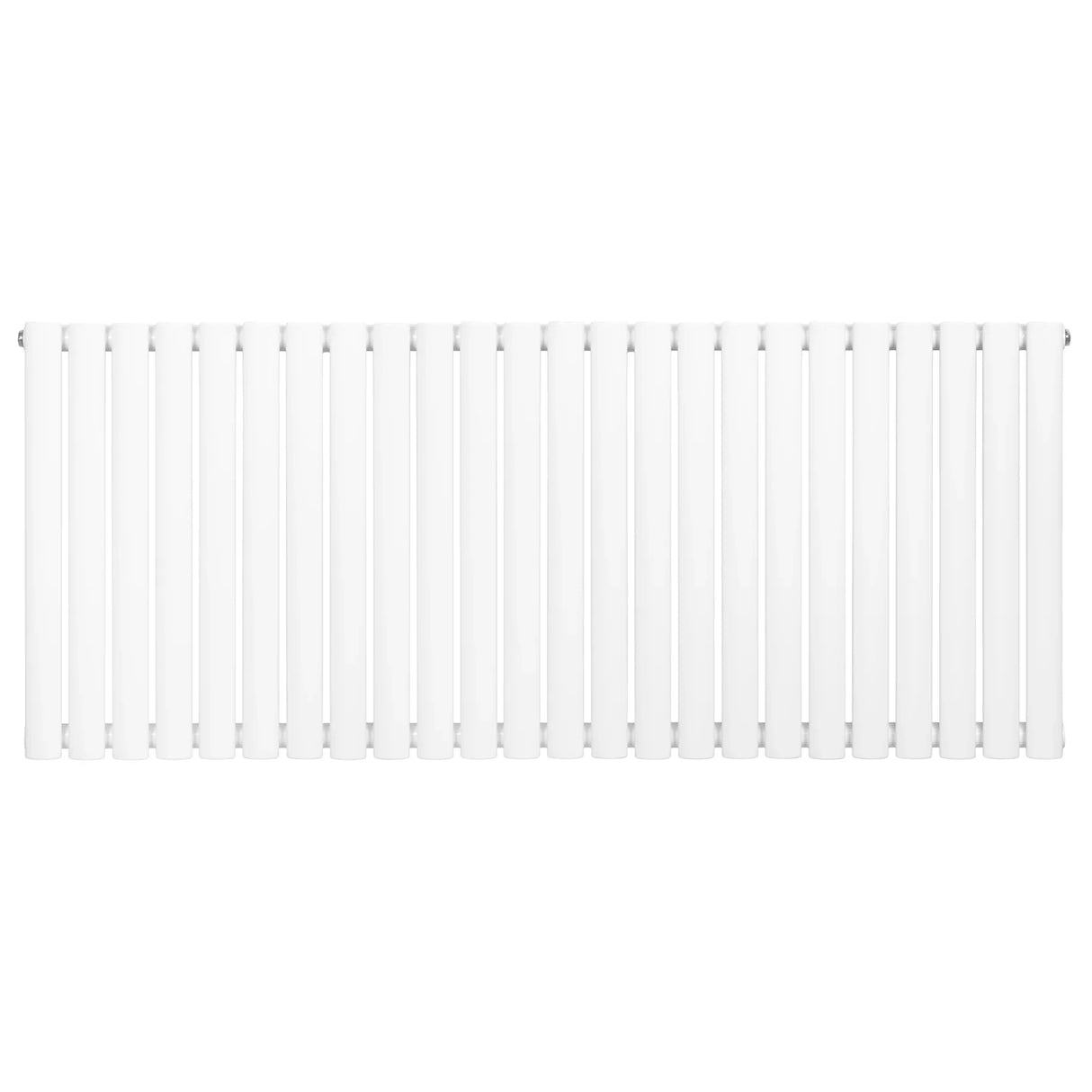 Oval single column radiator in sleek white finish, measuring 600 x 1440mm, featuring smooth, rounded edges and vertical lines