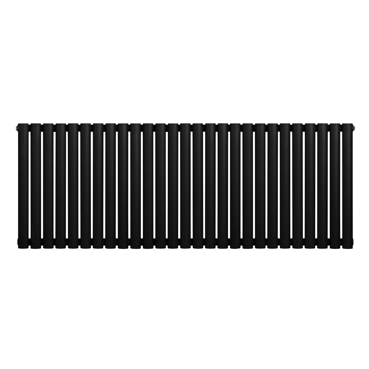 Sleek black oval single column radiator, 600 x 1620mm, featuring a modern design with smooth, even lines and a matte finish