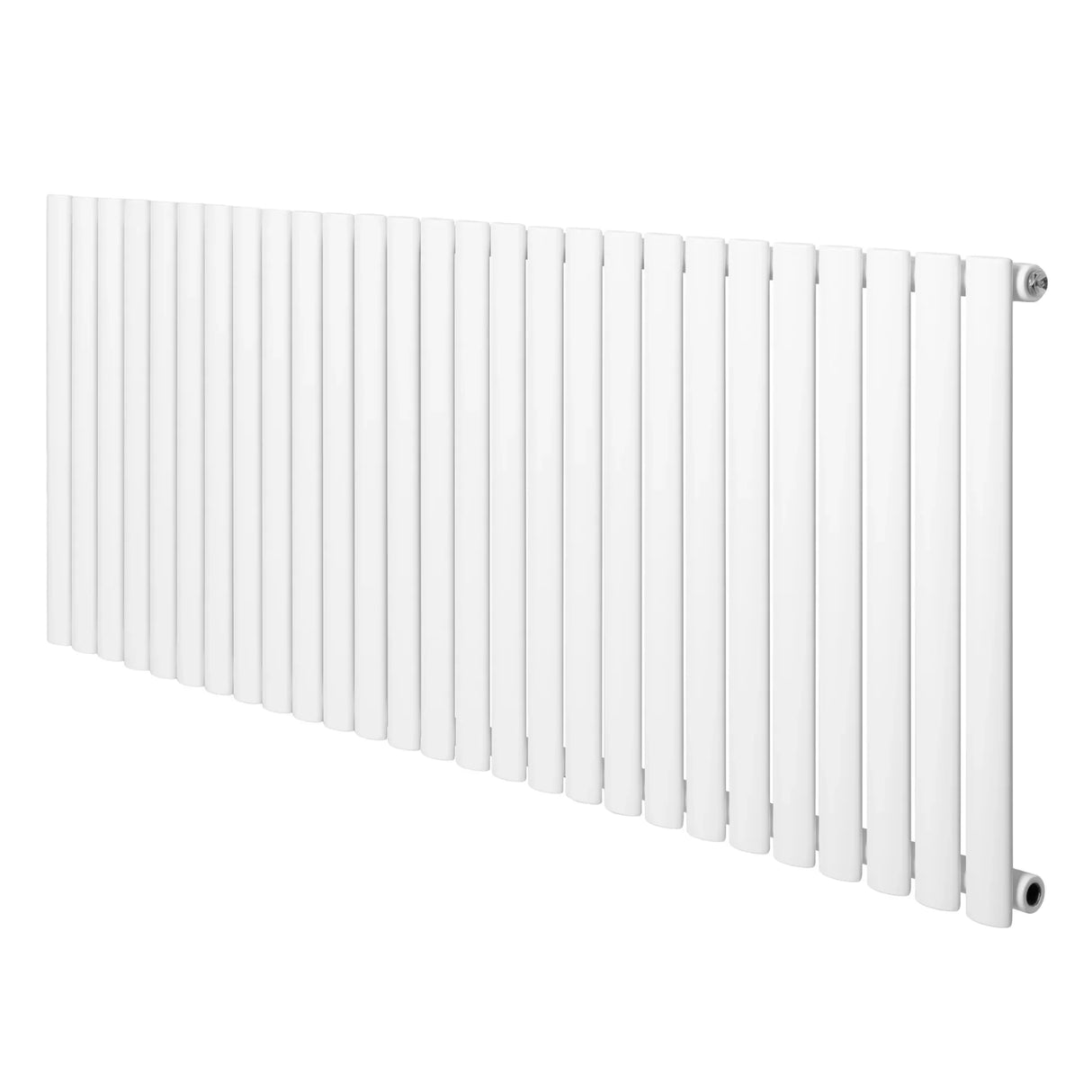 Sleek white oval single column radiator, 600 x 1620mm, featuring smooth, elongated bars for efficient heating and modern design
