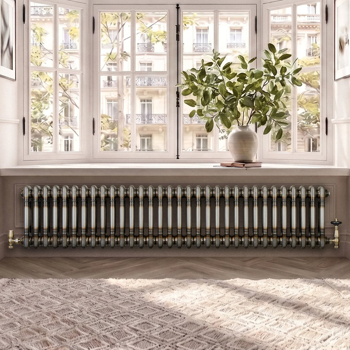 Traditional 2 Column Radiator - 300 x 1460mm - Raw Metal