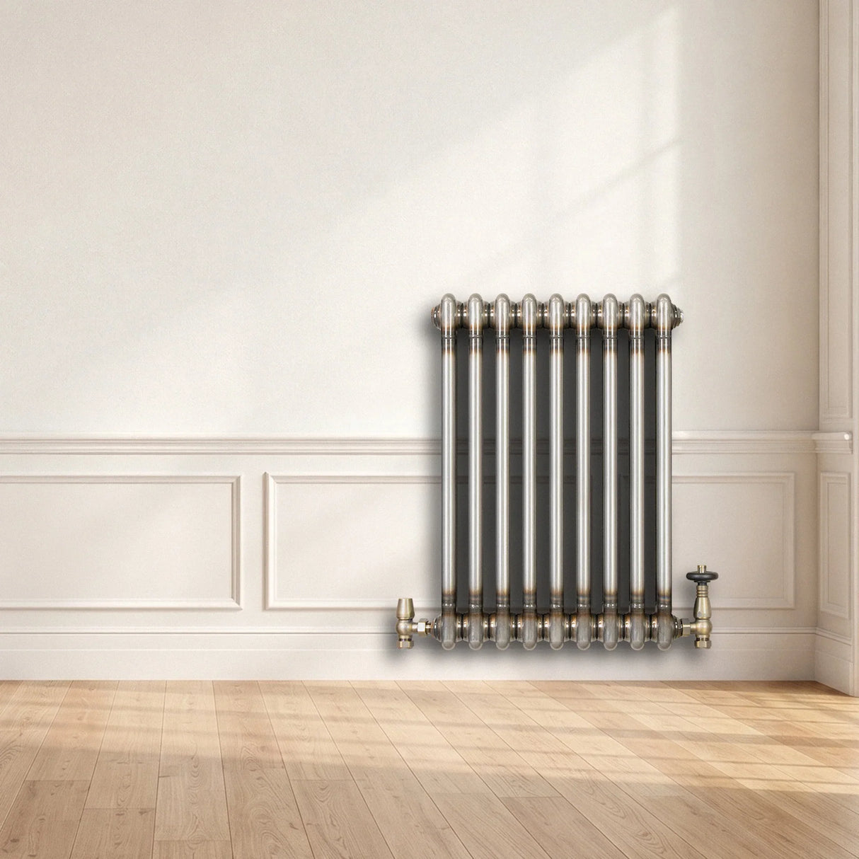 Traditional 2 Column Radiator - 600 x 425mm - Raw Metal