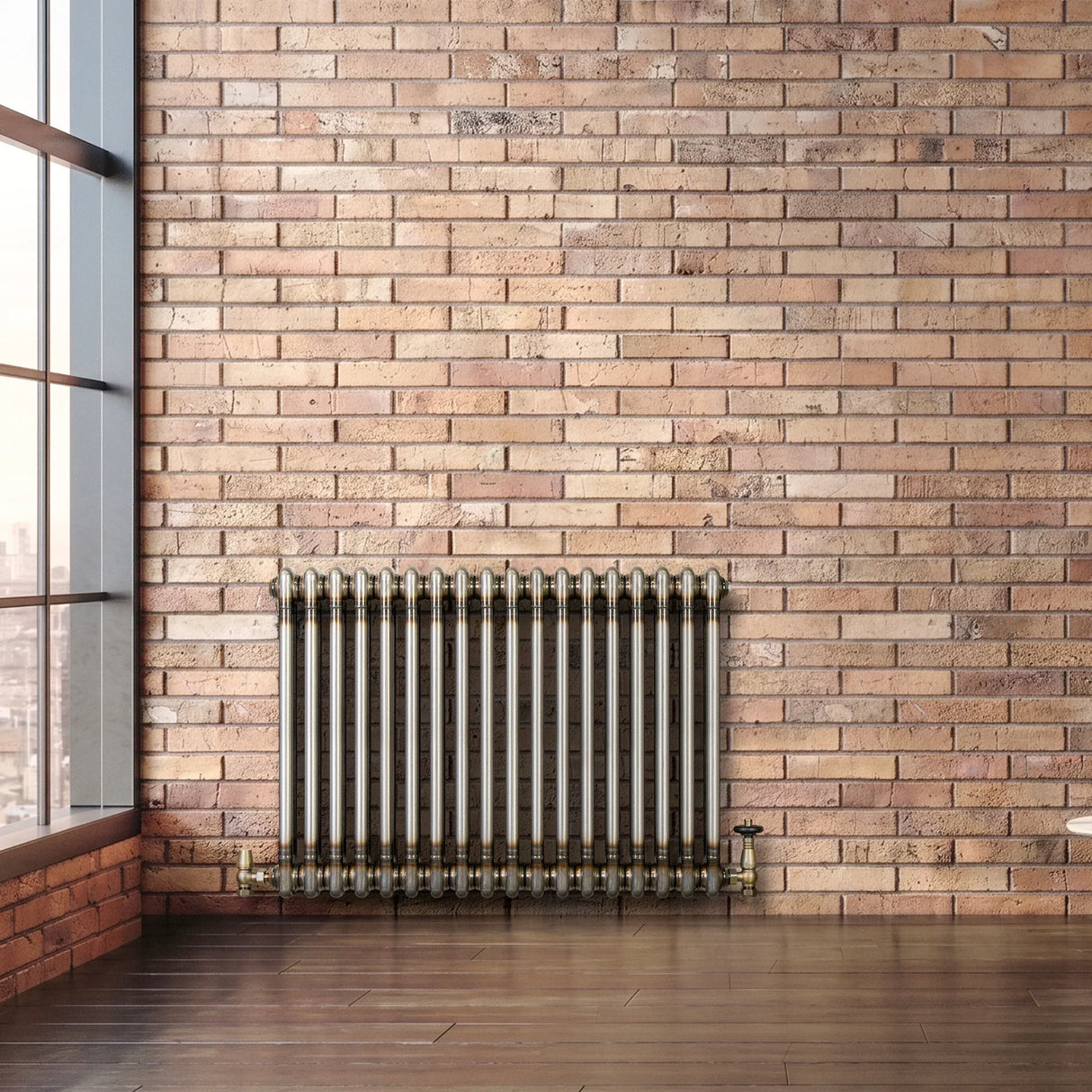 Traditional 2 Column Radiator - 600 x 830mm - Raw Metal