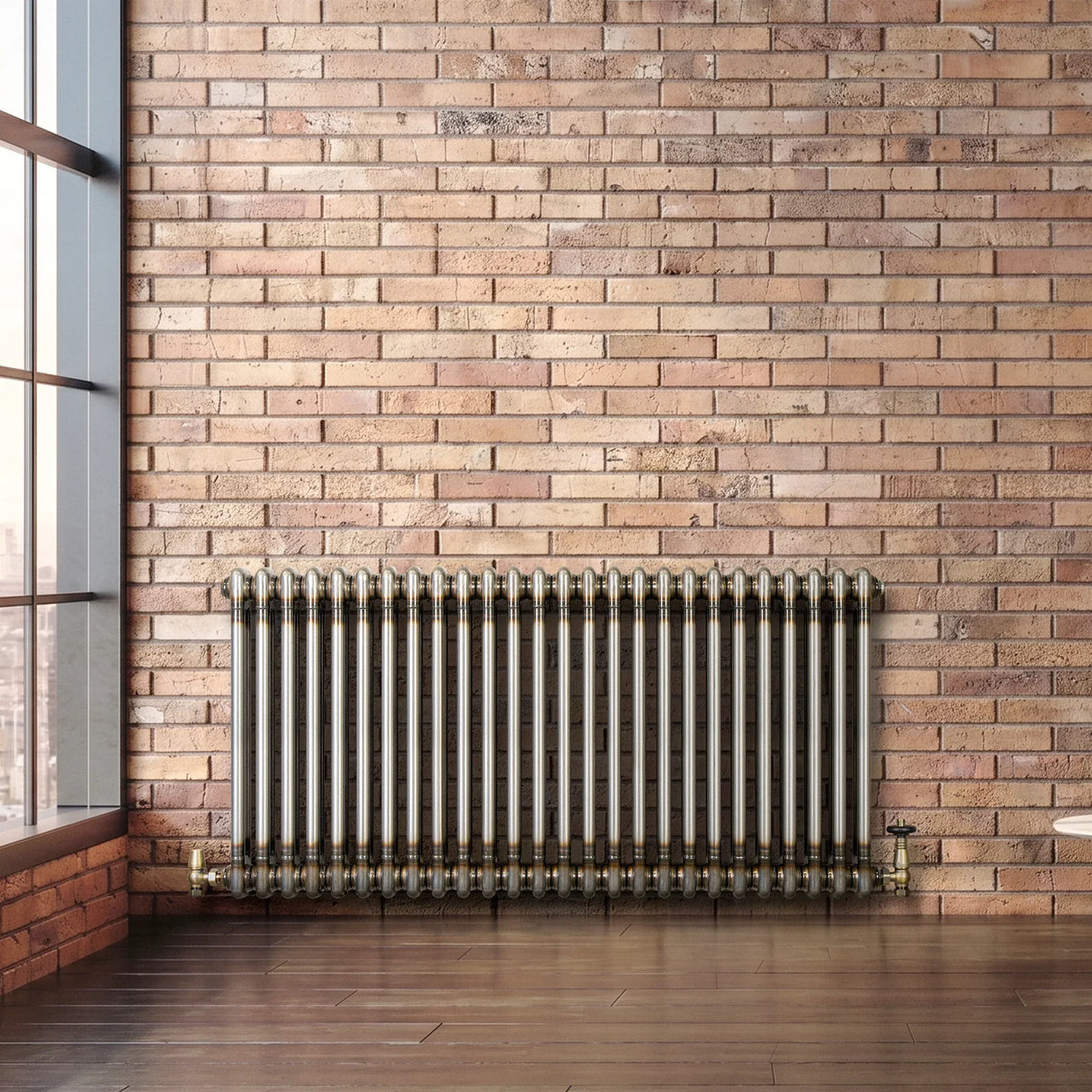 Traditional 2 Column Radiator - 600 x 1190mm - Raw Metal