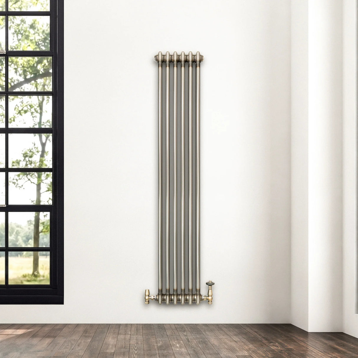 Traditional 2 Column Radiator - 1500 x 290mm - Raw Metal