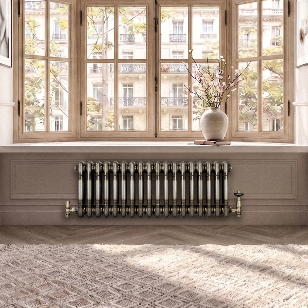 Traditional 3 Column Radiator - 300 x 650mm - Raw Metal