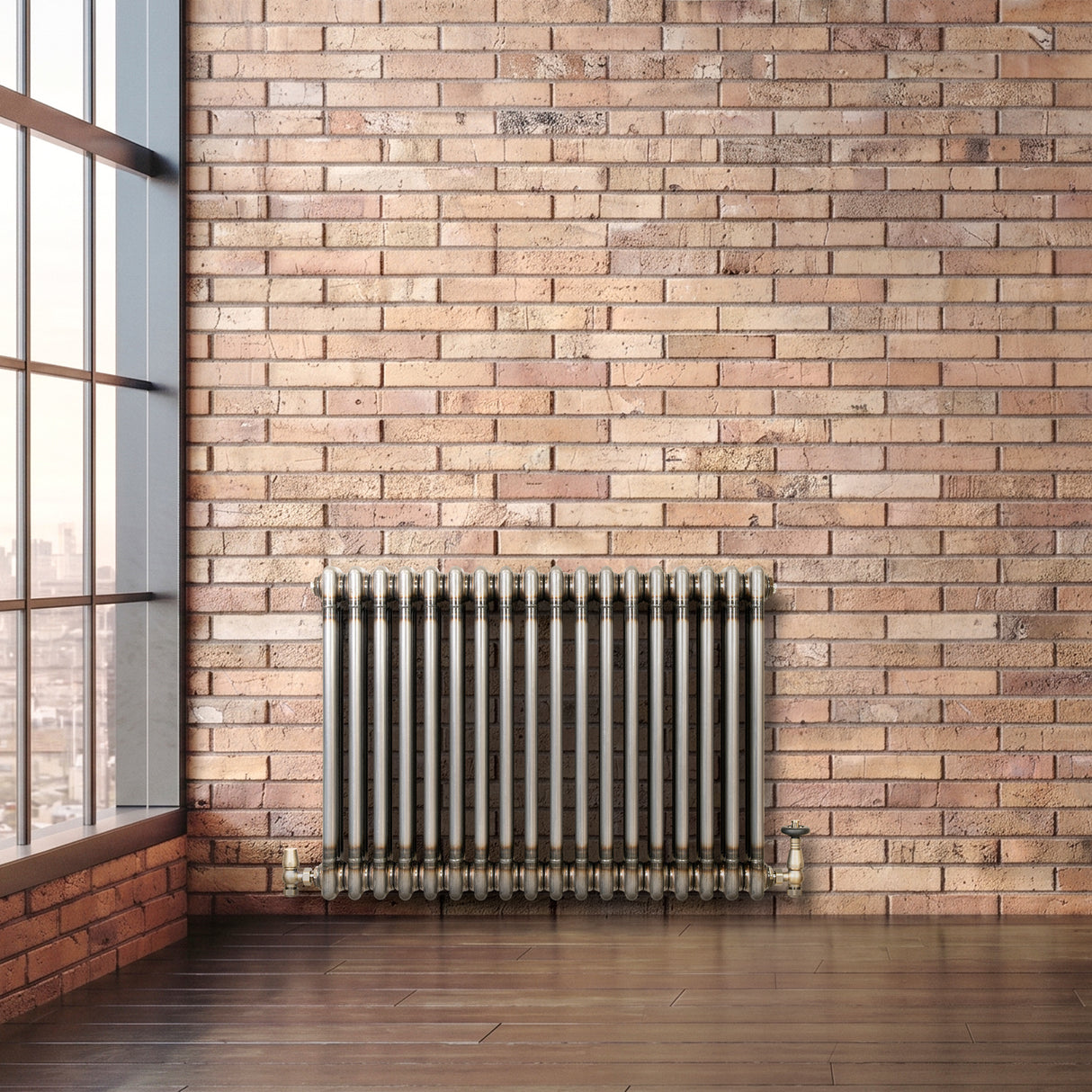 Traditional 3 Column Radiator - 600 x 830mm - Raw Metal