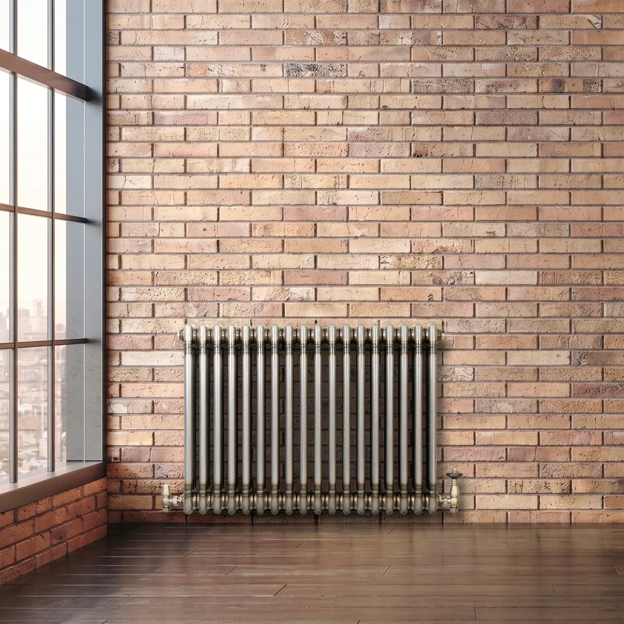 Traditional 3 Column Radiator - 600 x 830mm - Raw Metal