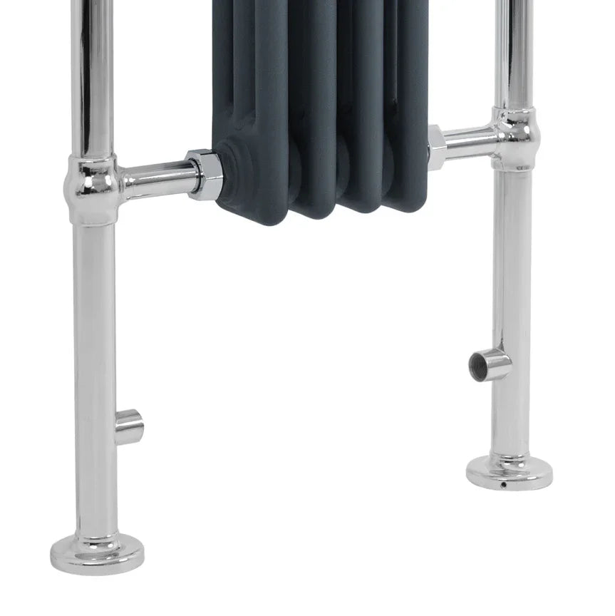 Traditional Heated Towel Rail Radiator – 950mm x 480mm – Anthracite Grey