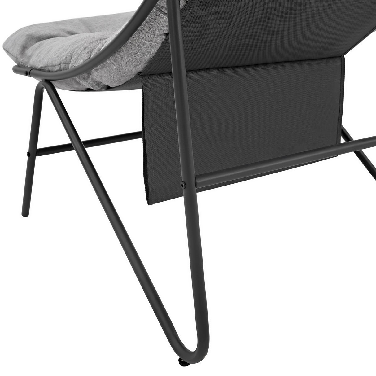 Stylish grey 3-piece bistro set featuring sleek metal frames and soft cushioned seats, perfect for outdoor dining or relaxation