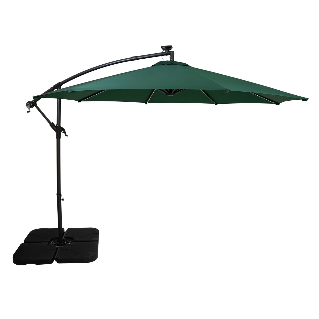 LED Cantilever Parasol 3m With Square Base – Green