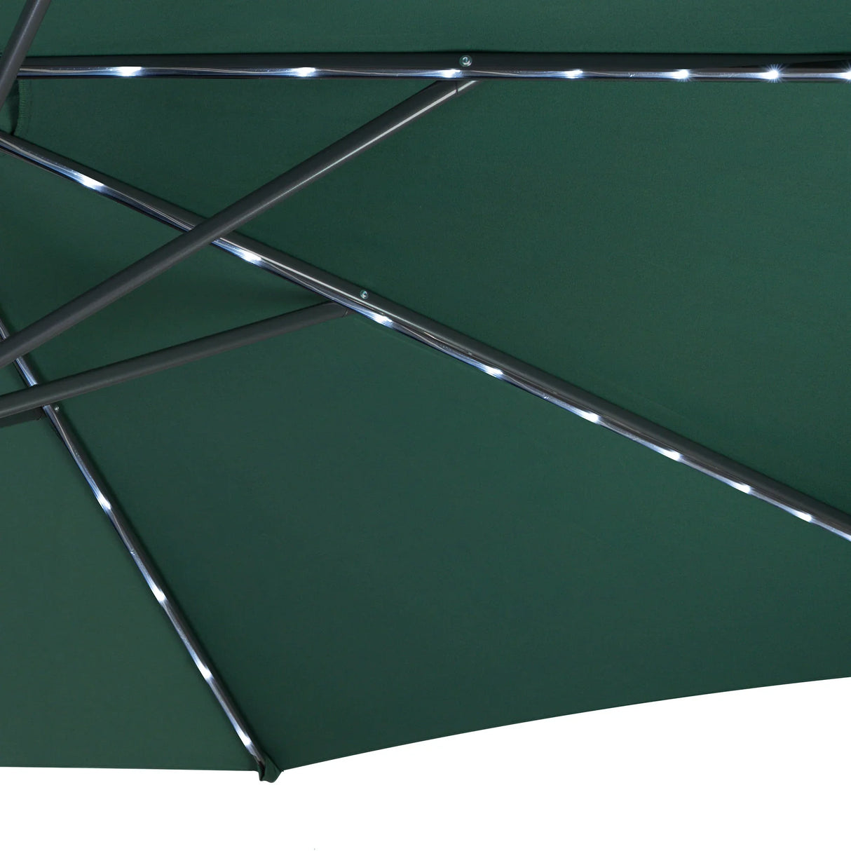 LED Cantilever Parasol 3m With Square Base – Green