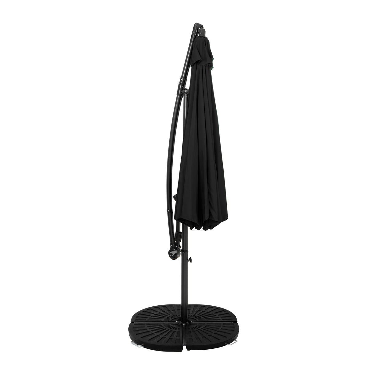 Cantilever Parasol 3m With Half Fan Base – Black