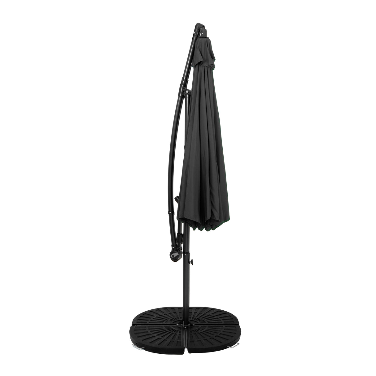 Cantilever Parasol 3m With Half Fan Base – Grey