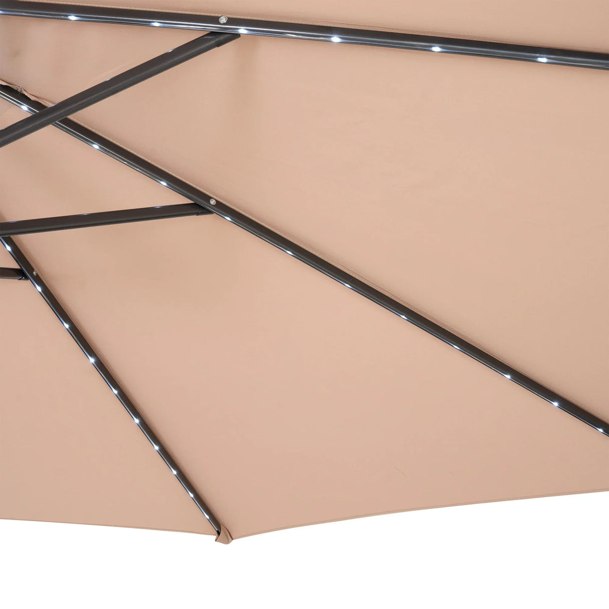 LED Cantilever Parasol 3m With Half Fan Base – Beige