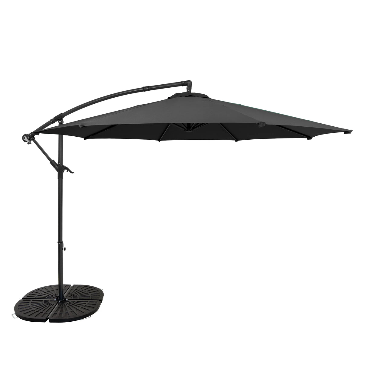 Cantilever Parasol 3m With Full Fan Base – Grey