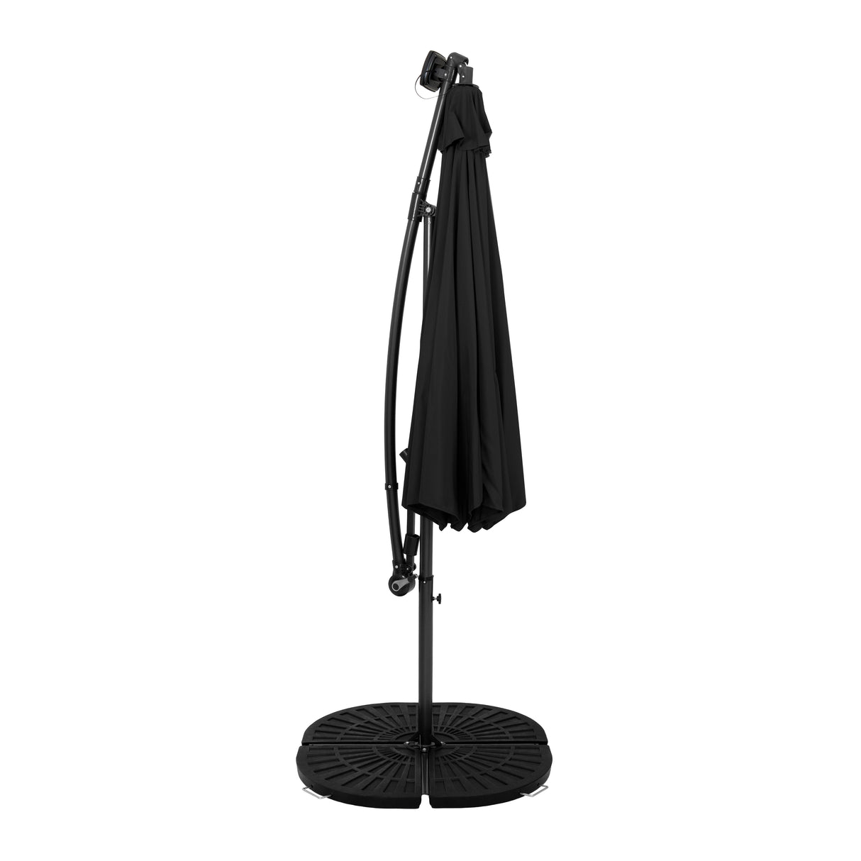LED Cantilever Parasol 3m With Full Fan Base – Black