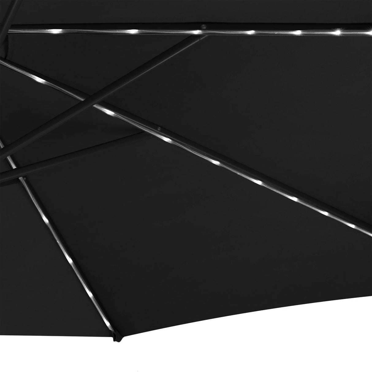 LED Cantilever Parasol 3m With Full Fan Base – Black