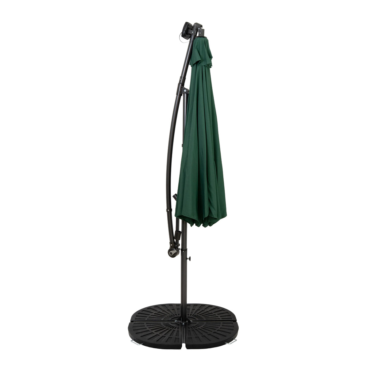LED Cantilever Parasol 3m With Full Fan Base – Green