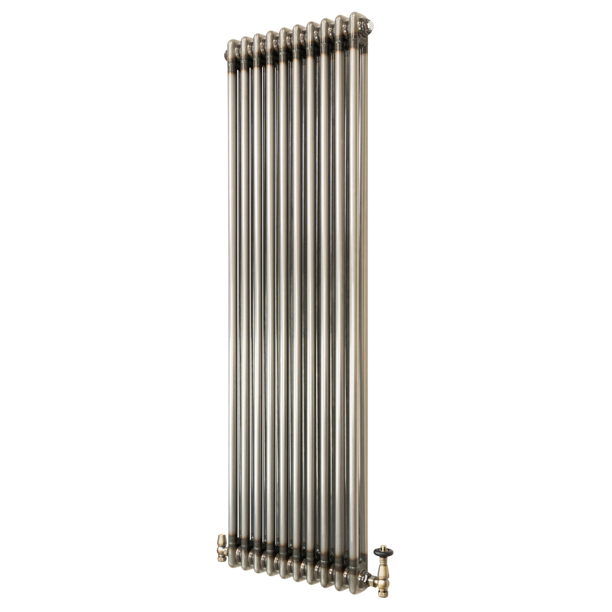 Traditional 2 Column Radiator & Valves – 1500mm x 470mm - Raw Metal