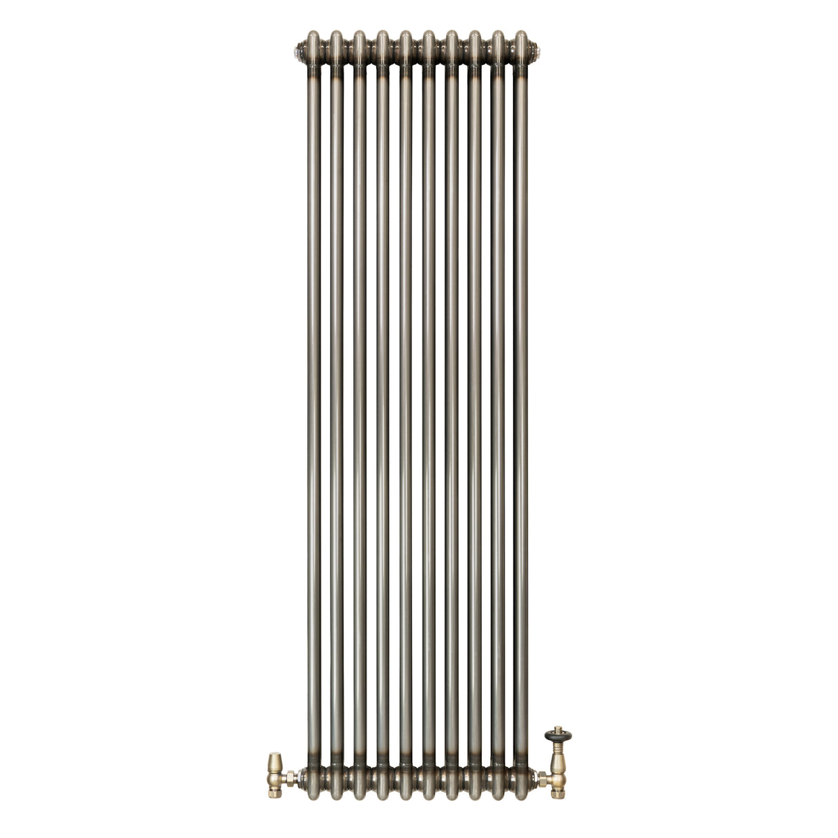 Traditional 2 Column Radiator & Valves – 1500mm x 470mm - Raw Metal
