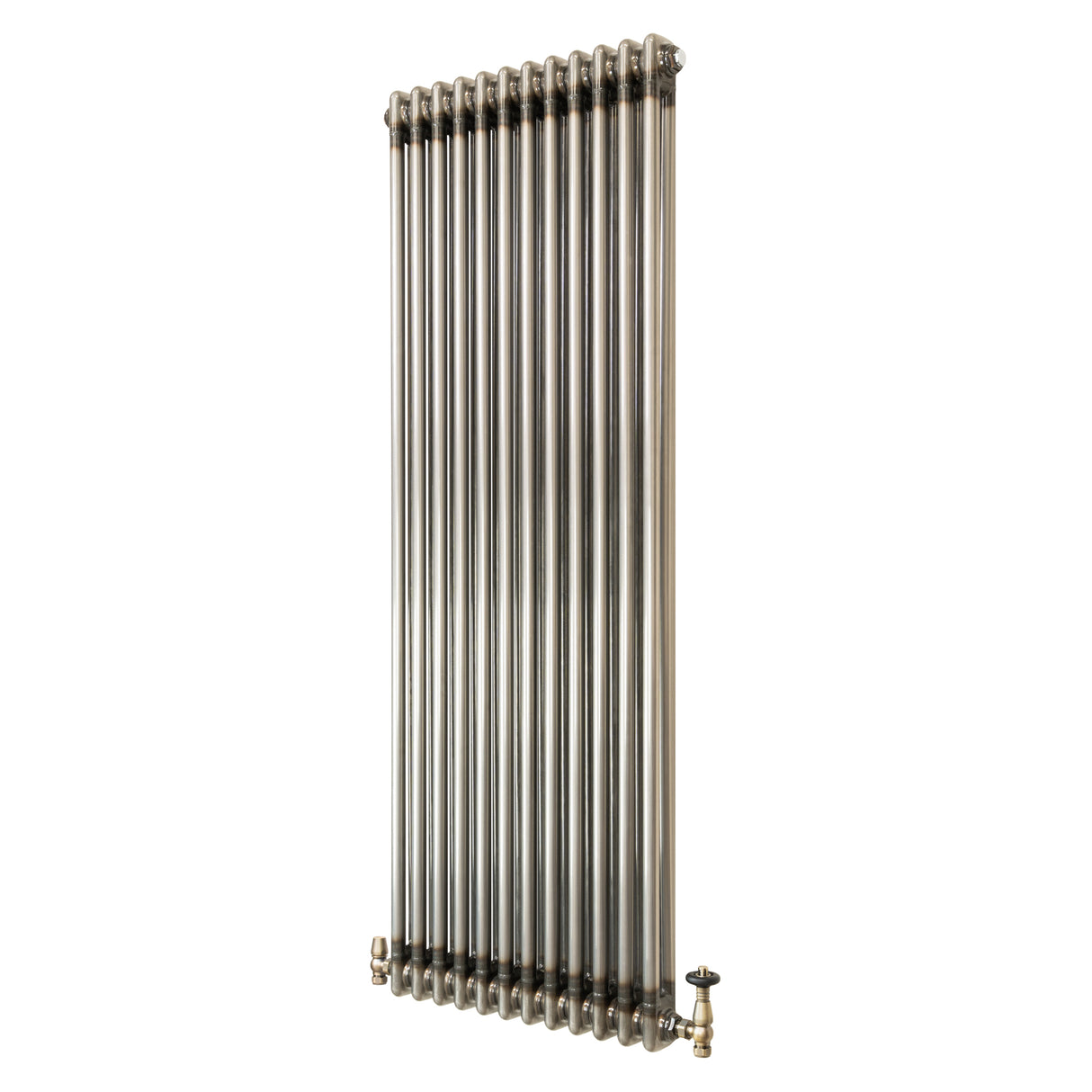 Traditional 2 Column Radiator & Valves – 1500mm x 560mm - Raw Metal