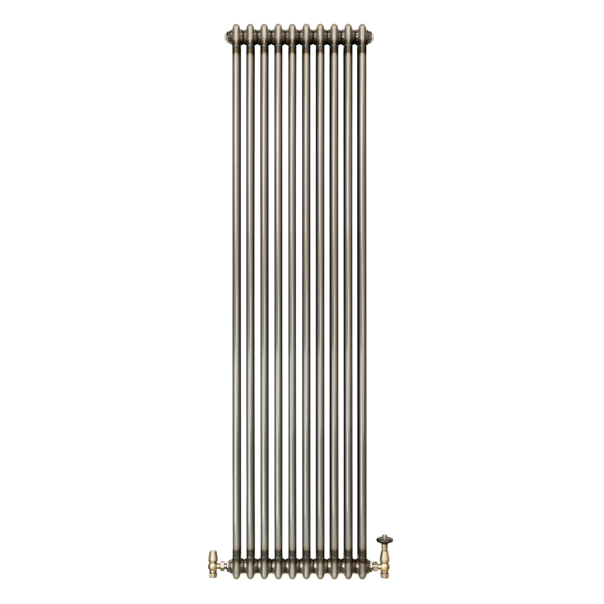 Traditional 2 Column Radiator & Valves – 1800mm x 470mm - Raw Metal