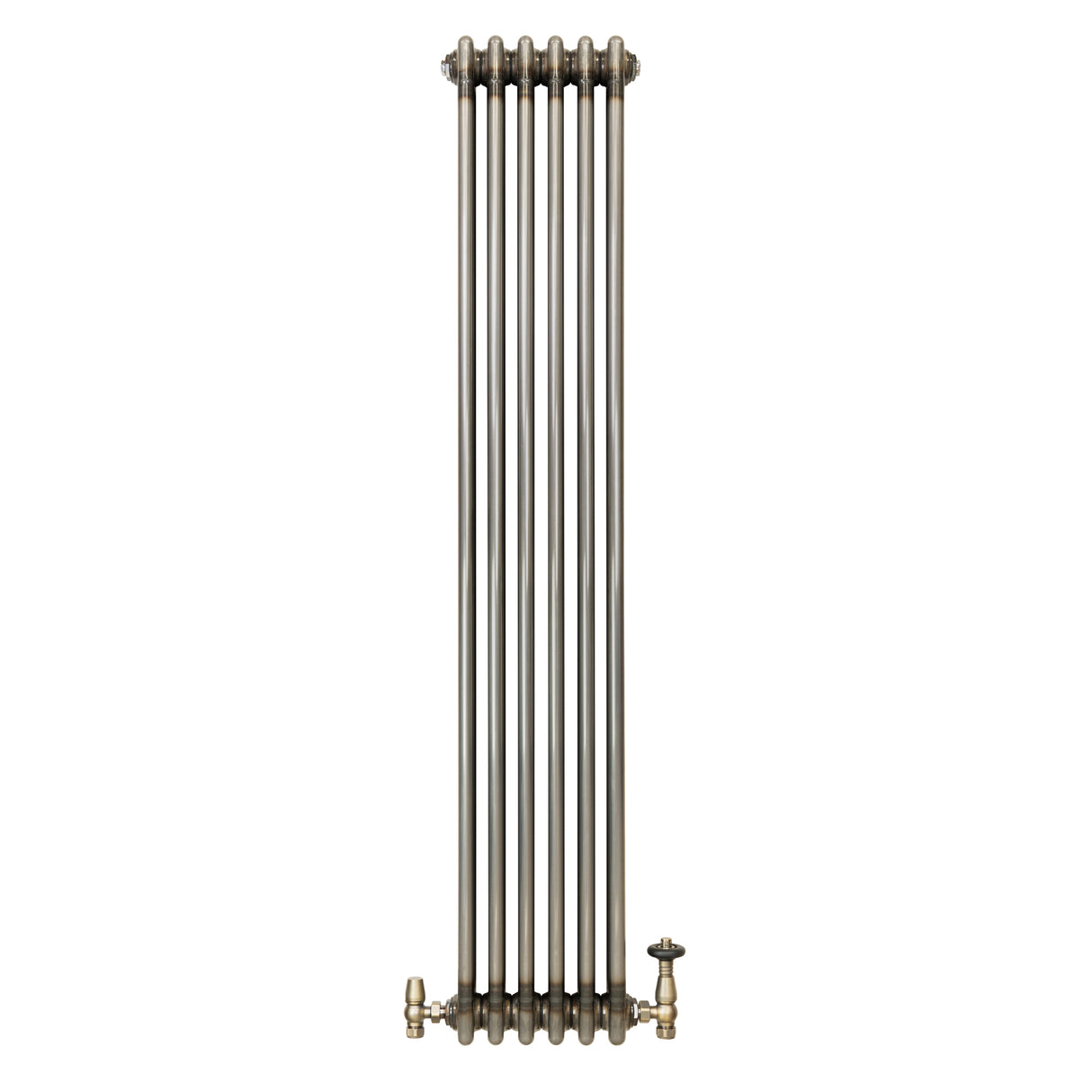 Traditional 3 Column Radiator & Valves – 1500mm x 290mm - Raw Metal
