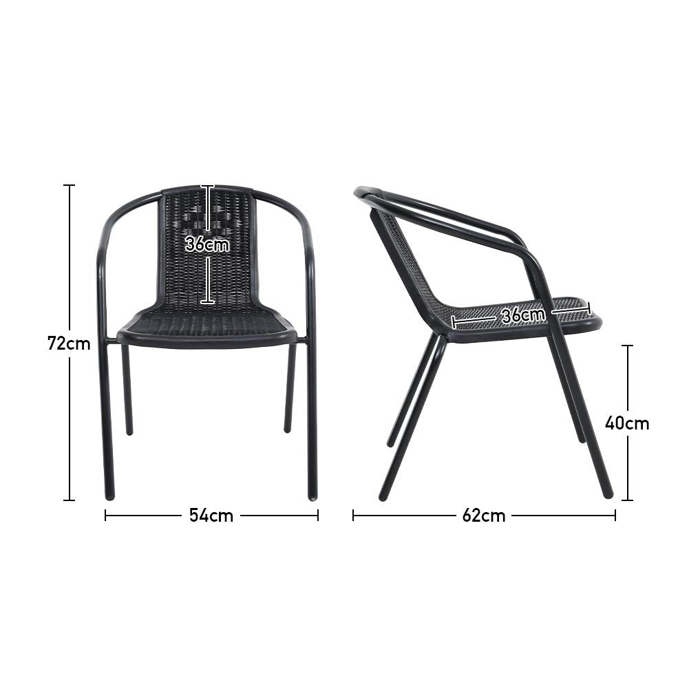 PE Rattan Stacking Garden Chairs – Set of 4