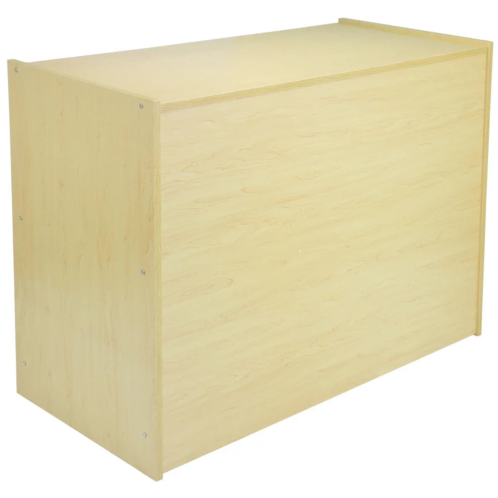 Maple A1200 shop counter featuring a smooth, light wood finish with a minimalist design and sturdy construction, ideal for retail spaces