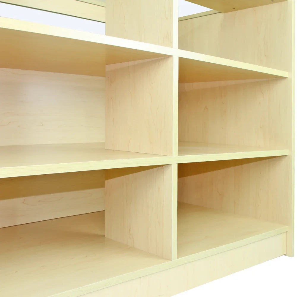 Scorpio Counter Set A1200 B1200 TB60 features a light maple finish with open shelving, showcasing smooth surfaces and clean lines