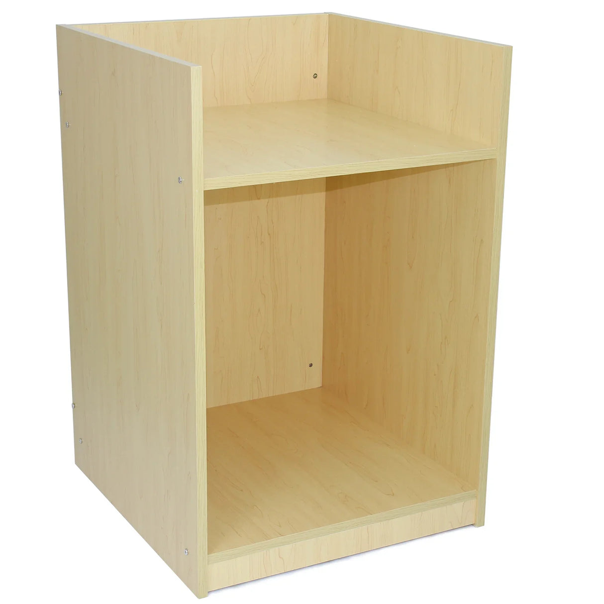 Light wood Comet Counter Set with a minimalist design, featuring two open shelves for versatile storage and display options