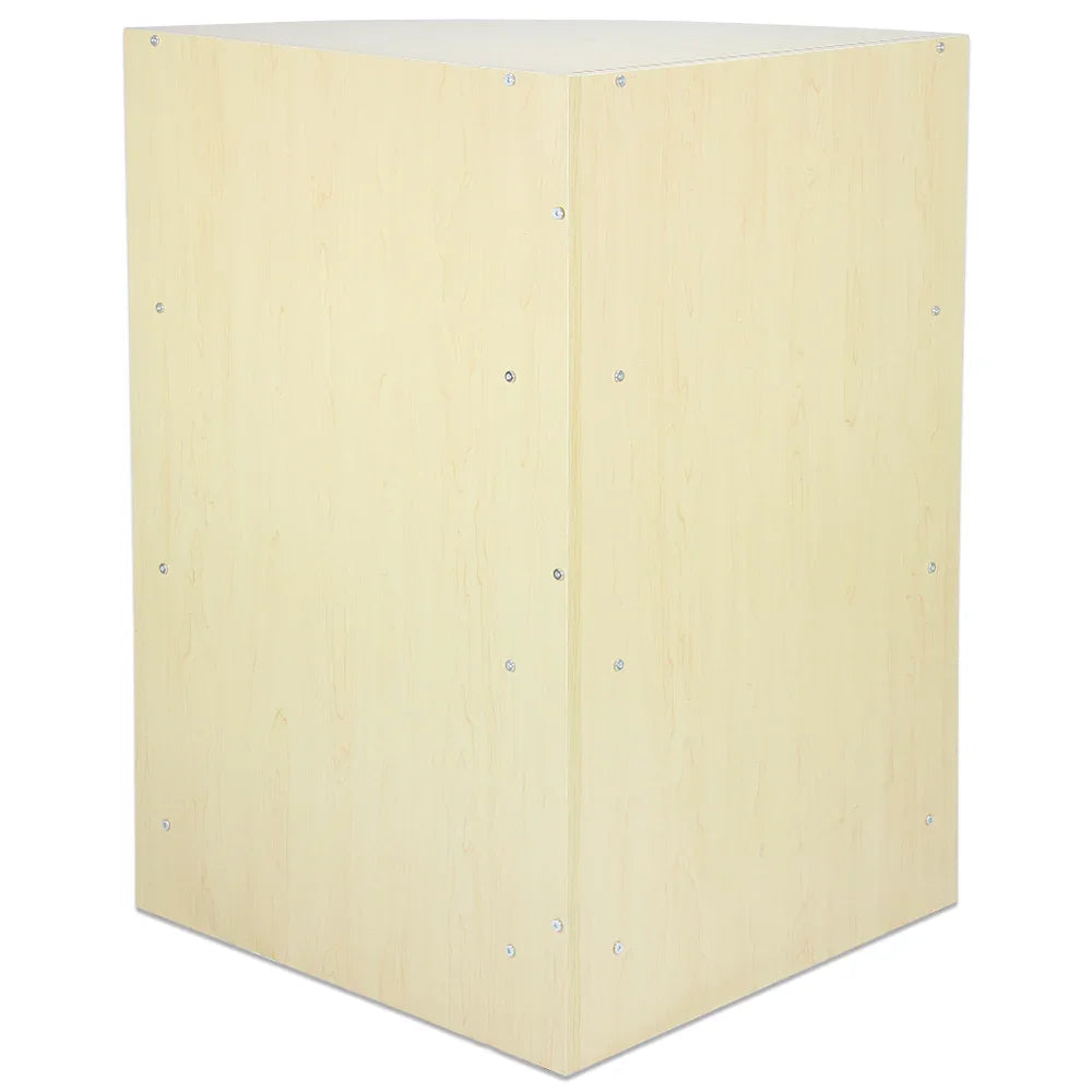 Maple retail display counter with a smooth, light-colored finish and sleek design, featuring visible metal fasteners for durability