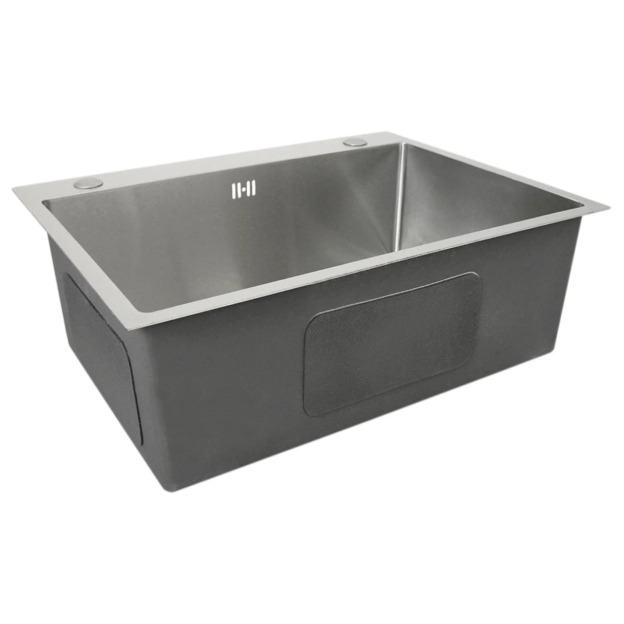 KuKoo single stainless steel sink featuring a sleek rectangular design, brushed finish, and smooth edges for modern kitchens