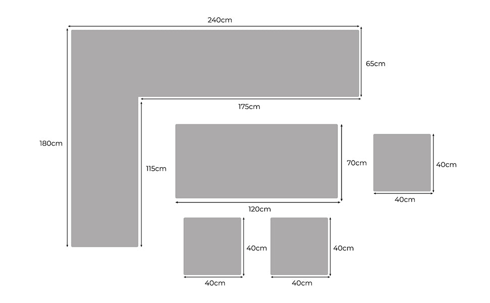 Rattan Corner Set - Grey