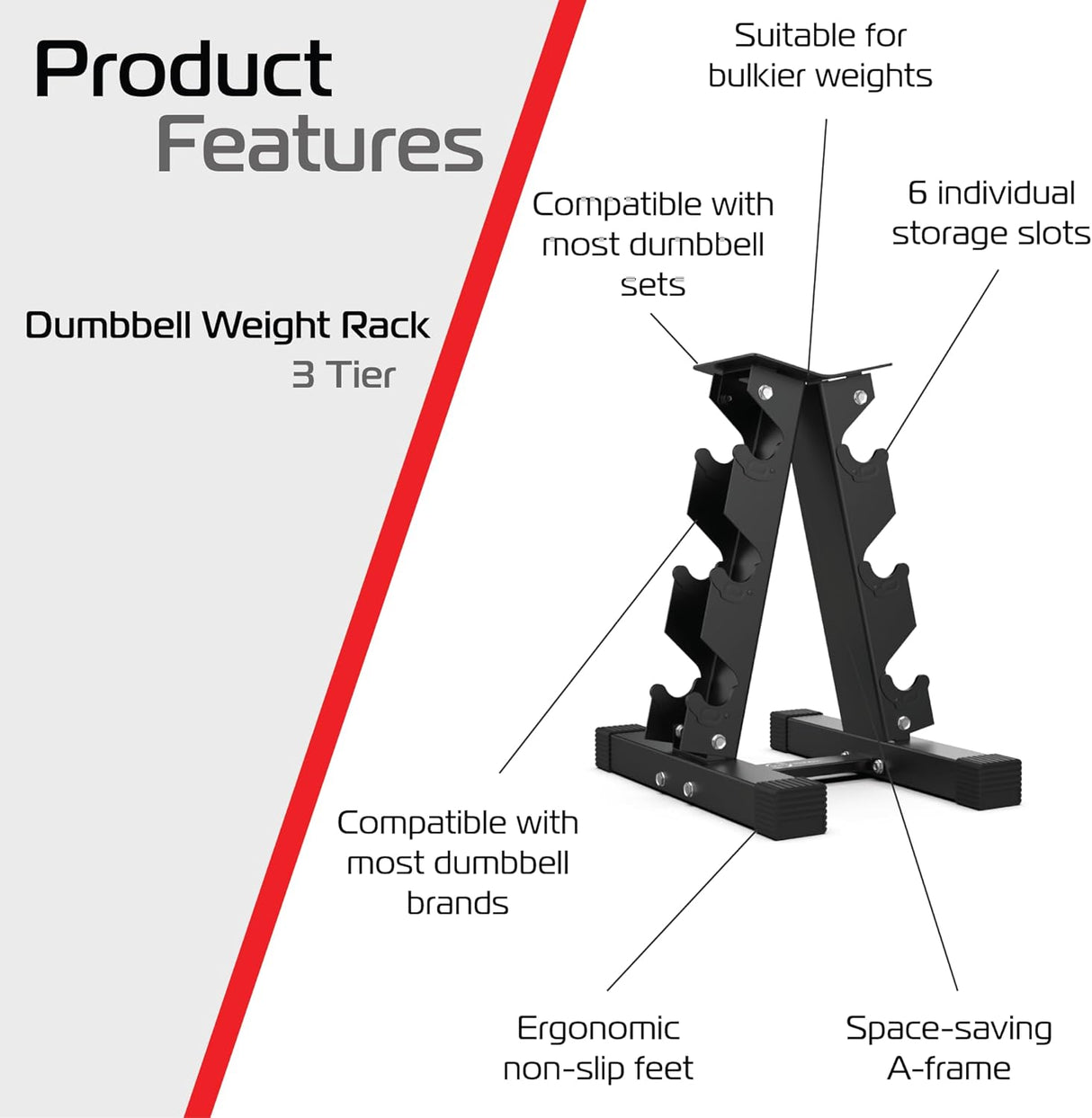 3 Tier Hex Dumbbell Weight Rack