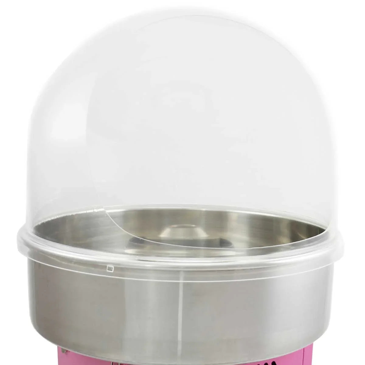 Clear protective dome for KuKoo candy floss machine, designed to keep cotton candy safe while showcasing the stainless steel bowl