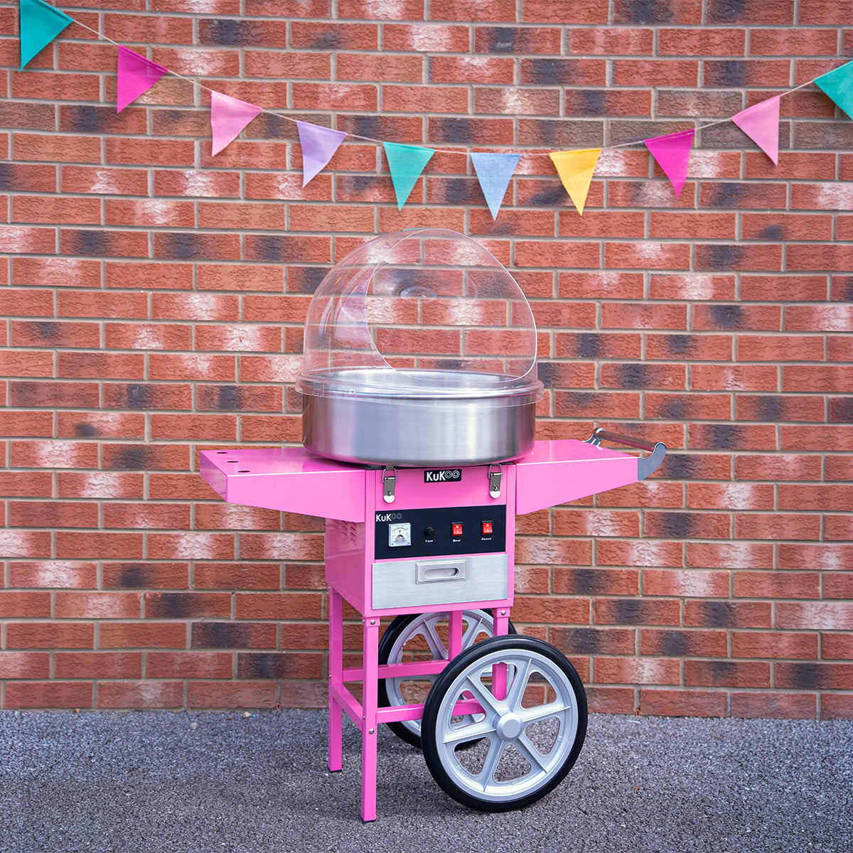 KuKoo Candy Floss Machine with Cart & Protective Dome