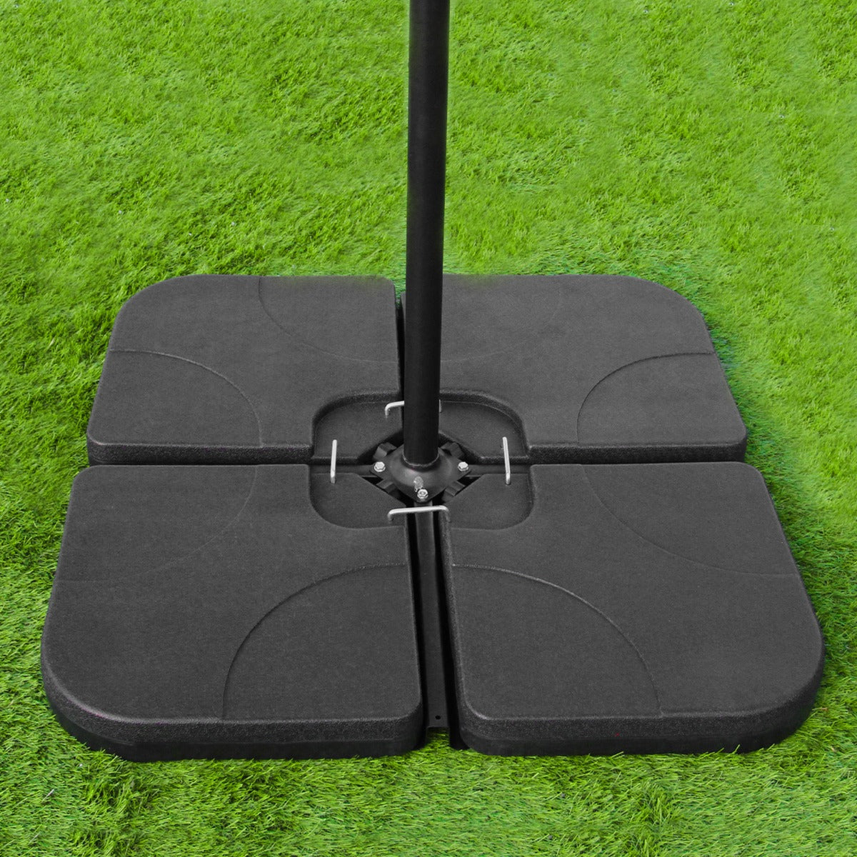 Green 3m LED Cantilever Parasol & Plain Base